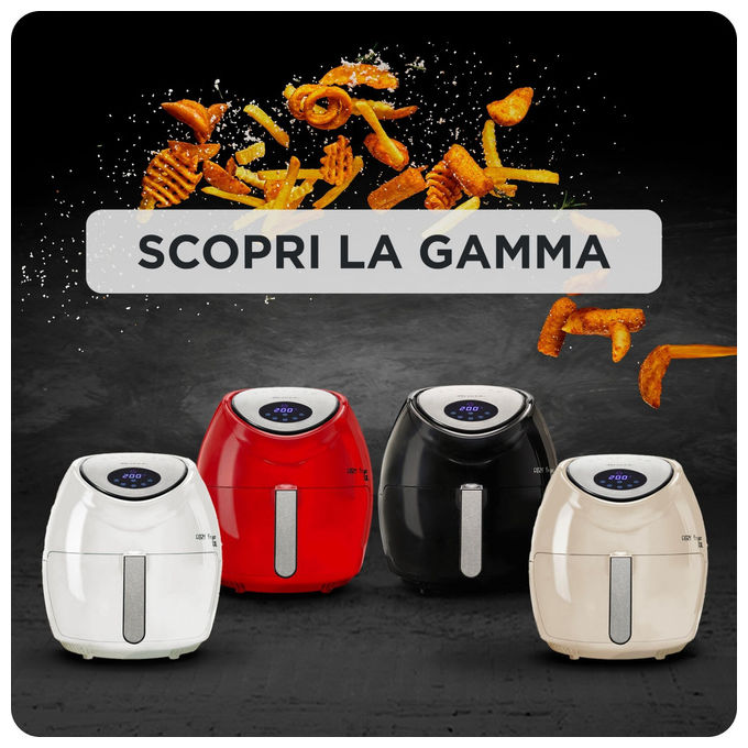 Ariete friggitrice ad aria XXL 4618, 7 litri, 2,5 kg di patatine, 1800 watt, 7 programmi, display LCD, beige