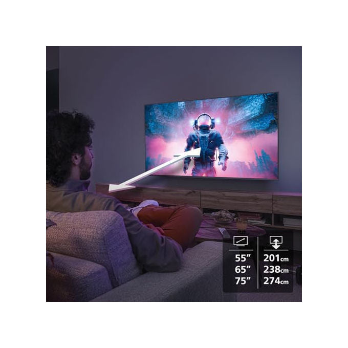 Philips 55MLED820-12 Smart TV 55'' Mini LED QD 4K UHD Processore P5 Titan OS Dolby Vision Dolby Atmos HDR10+ colore Nero