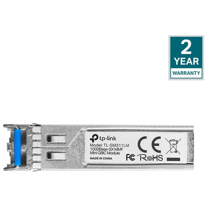 Tp-Link SM311LM modulo SFP Mini-GBIC 1000BASE-SX, multimodale LC, 1250 Mbit-s, distanza fino a 550 m, fibra ottica IEEE 802.3z