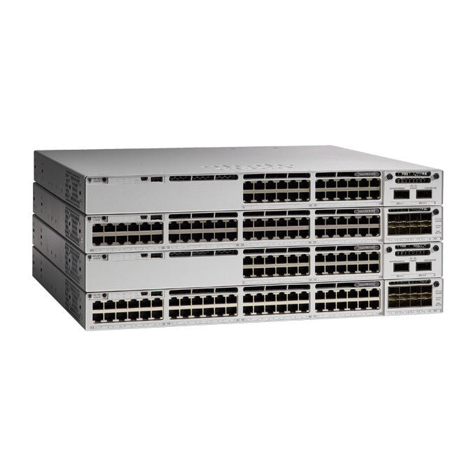 Cisco switch gestito Catalyst C9300L-48UXG-2Q-E, 48 porte, L2-L3, 10G Ethernet, PoE UPOE 675W, 2 slot QSFP+, montaggio rack