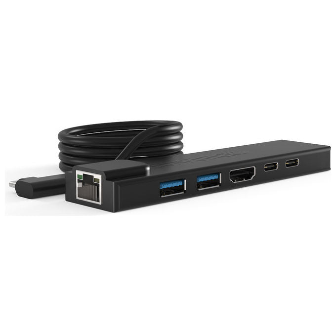Compulocks hub USB-C 6 porte, HUB01, HDMI, RJ-45, USB-A, USB-C, Power Delivery, cavo 1 metro, nero