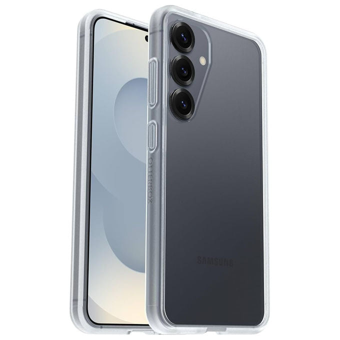 OtterBox React Series, cover per Samsung Galaxy S25, ultrasottile, trasparente, certificazione MIL-STD-810G, 45% plastica riciclata