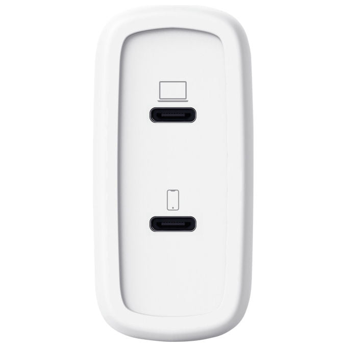 Trust Maxo caricabatterie da muro GaN 65W, 2 porte USB-C, ricarica rapida universale, cavo USB-C incluso, Bianco