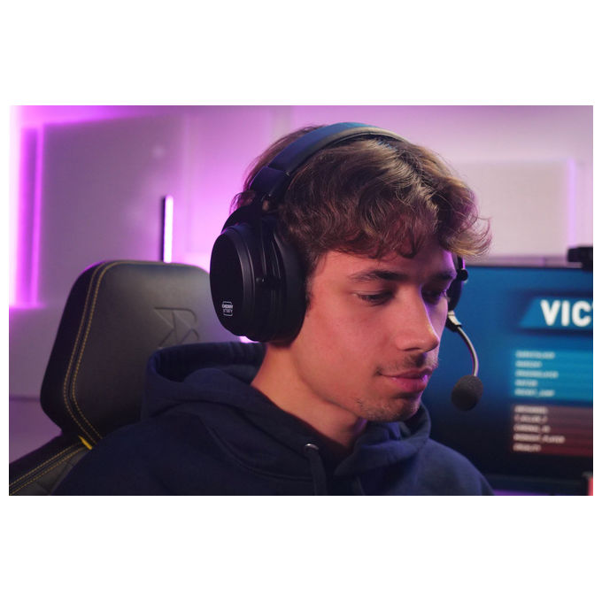 Cherry Xtrfy H3 Wireless, cuffie gaming over-ear, dual wireless e Bluetooth 5.1, 100h autonomia, driver 53 mm, microfono rimovibile, nero