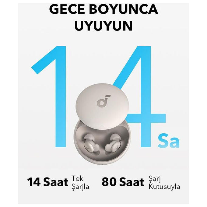 Soundcore Sleep A20, auricolari wireless in-ear, Bluetooth 5.3, IPX4, 55 ore di autonomia, cancellazione rumore passiva, Bianco