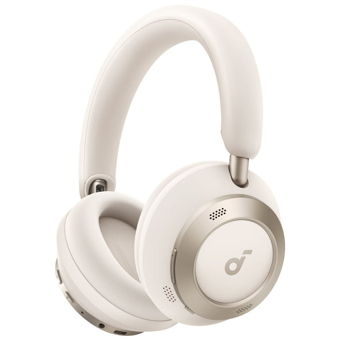 Soundcore Space One Pro, cuffie wireless over-ear, ANC adattivo, Bluetooth 5.3, LDAC, autonomia 60 ore, ricarica rapida, bianco