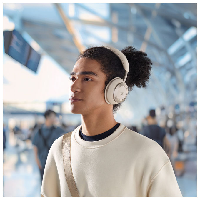 Soundcore Space One Pro, cuffie wireless over-ear, ANC adattivo, Bluetooth 5.3, LDAC, autonomia 60 ore, ricarica rapida, bianco