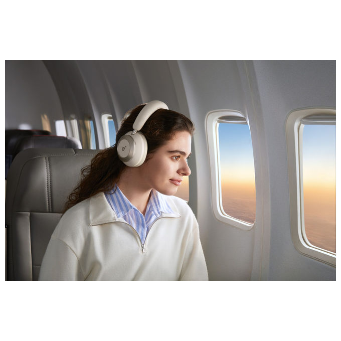 Soundcore Space One Pro, cuffie wireless over-ear, ANC adattivo, Bluetooth 5.3, LDAC, autonomia 60 ore, ricarica rapida, bianco