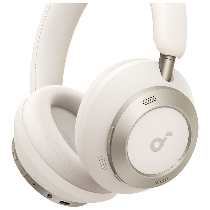 Soundcore Space One Pro, cuffie wireless over-ear, ANC adattivo, Bluetooth 5.3, LDAC, autonomia 60 ore, ricarica rapida, bianco