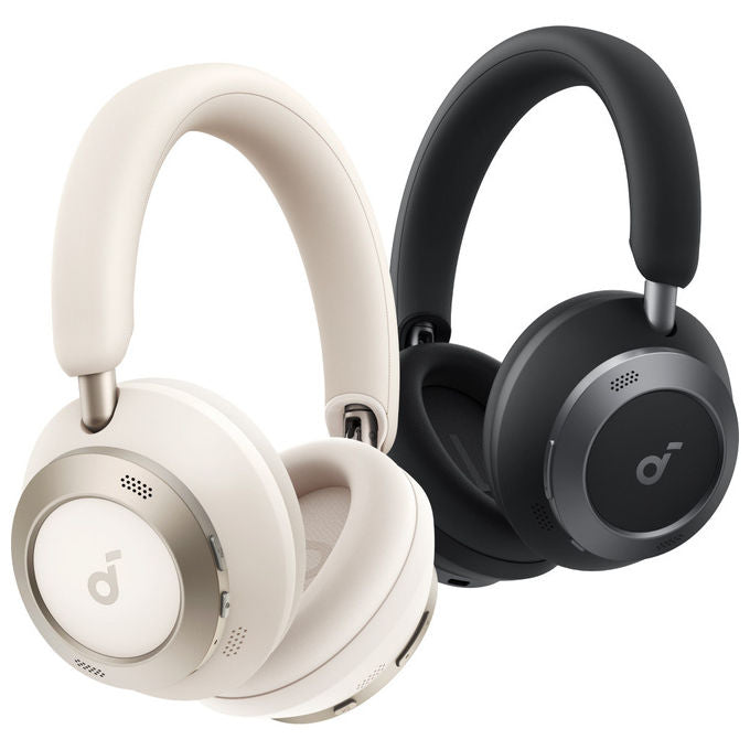 Soundcore Space One Pro, cuffie wireless over-ear, ANC adattivo, Bluetooth 5.3, LDAC, autonomia 60 ore, ricarica rapida, bianco