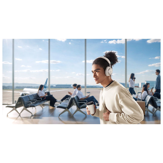 Soundcore Space One Pro, cuffie wireless over-ear, ANC adattivo, Bluetooth 5.3, LDAC, autonomia 60 ore, ricarica rapida, bianco