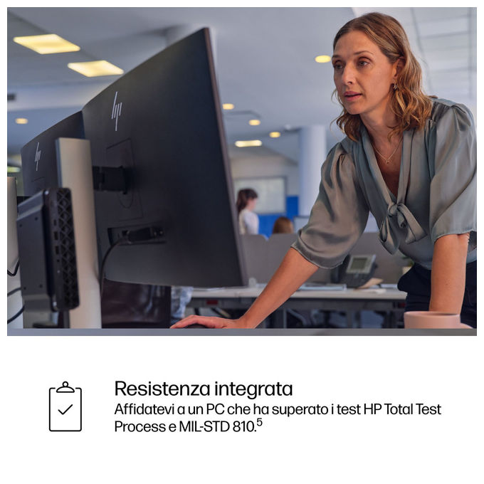 HP EliteDesk 8 Mini G1i, mini PC AI, Intel Core Ultra 5 235, 32 GB DDR5, SSD 512 GB NVMe, Wi-Fi 7, Windows 11 Pro, nero