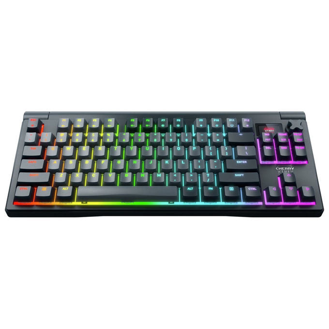 Cherry Xtrfy MX 8.3 TKL Wireless, tastiera meccanica gaming, switch MX2A Red, tri-mode, RGB, display LCD, layout UK, grigio