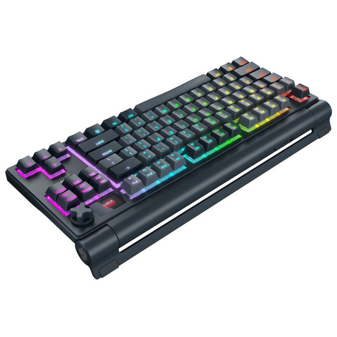 Cherry Xtrfy MX 8.3 TKL Wireless, tastiera meccanica gaming, switch MX2A Red, tri-mode, RGB, display LCD, layout UK, grigio