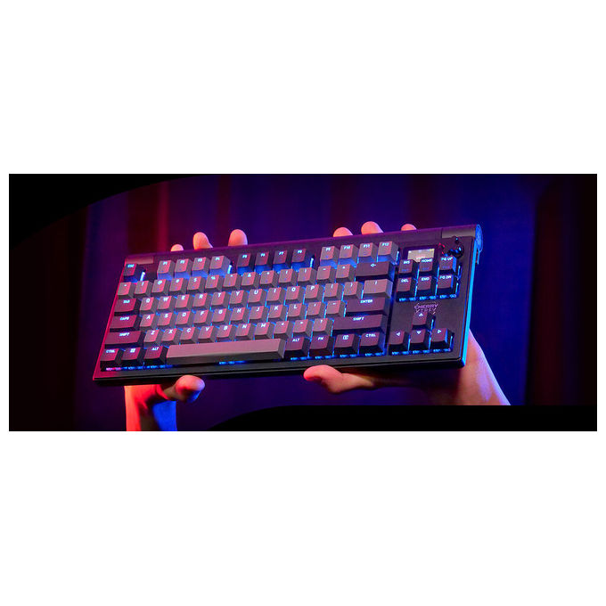 Cherry Xtrfy MX 8.3 TKL Wireless, tastiera meccanica gaming, switch MX2A Red, tri-mode, RGB, display LCD, layout UK, grigio