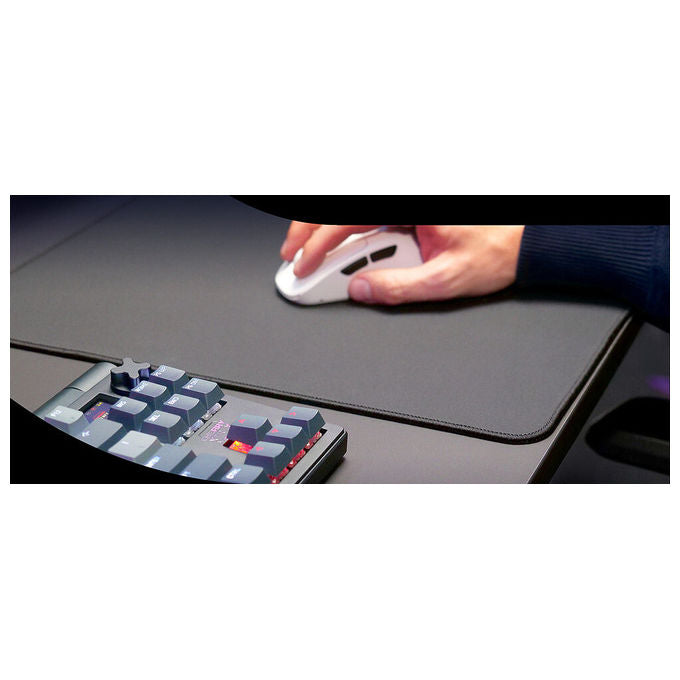 Cherry XTRFY GP7 tappetino mouse gaming, superficie in tessuto di grafene, base in gomma, bordi cuciti, taglia L, nero, 460x400 mm