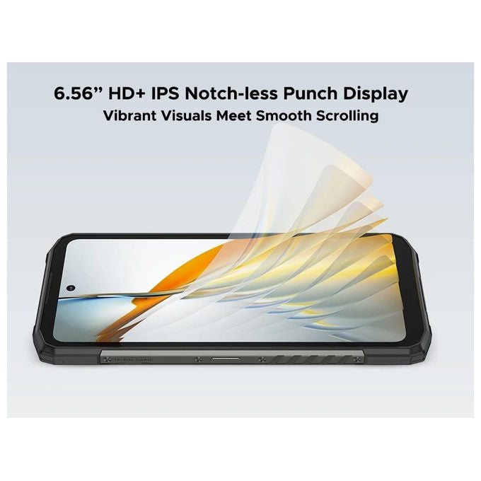 Doogee Fire 6 smartphone rugged, 6,56'' 90Hz, 16GB RAM, 256GB, batteria 10400mAh, fotocamera 50MP, Android 14, nero