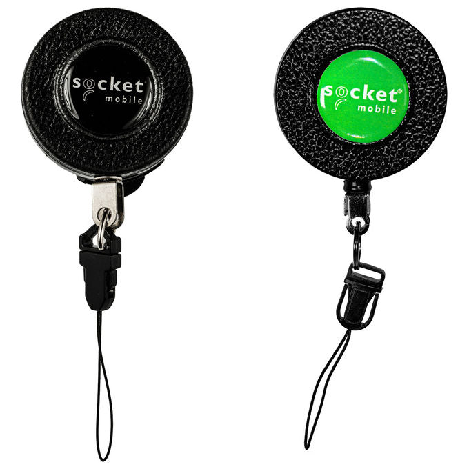 Socket Mobile clip industriale retrattile AC4287-3547, accessorio lettore codici a barre, compatibile SocketScan DuraScan serie 700, acciaio inox