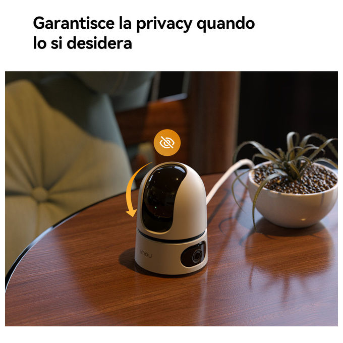 Imou IPC-S20EP-6M0S-IMOU A1 Dual Telecamera IP Wi-Fi 6 Dual Band Doppia Lente 6 MP Visione Notturna Rilevamento AI Audio Bidirezionale MicroSD 512 GB colore Nero Bianco