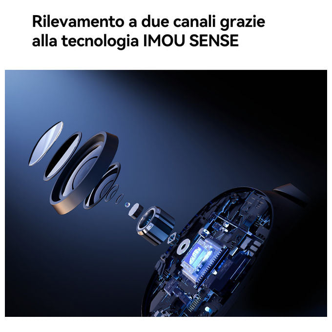 Imou IPC-S20EP-6M0S-IMOU A1 Dual Telecamera IP Wi-Fi 6 Dual Band Doppia Lente 6 MP Visione Notturna Rilevamento AI Audio Bidirezionale MicroSD 512 GB colore Nero Bianco