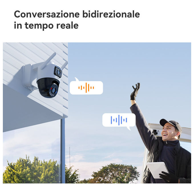 Imou IPC-SA70F-10M1T2-EU AOV Dual Kit Telecamera IP Esterna Doppia Ottica 10MP 4G Wi-Fi Batteria 10000 mAh Pannello Solare 8W IP66 colore Nero Bianco
