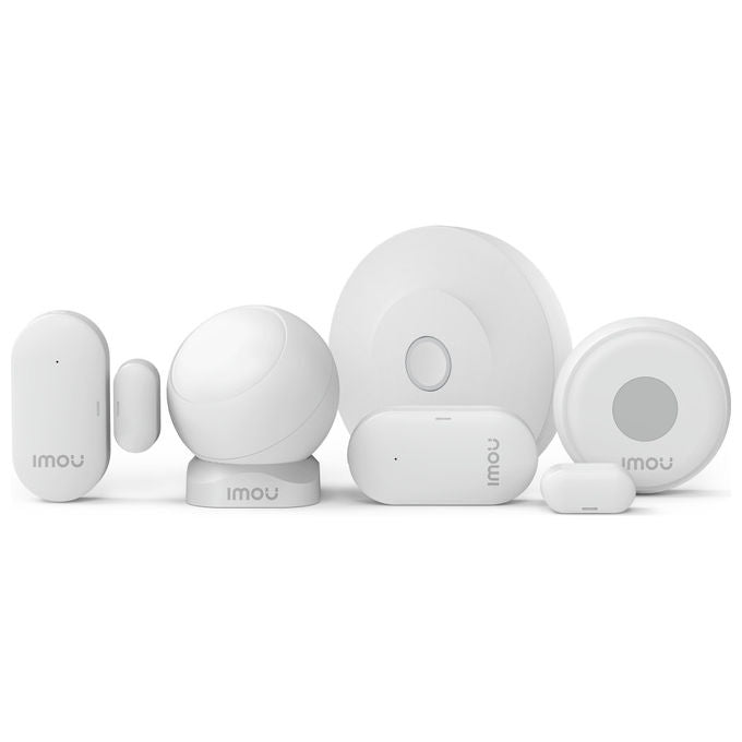 Imou kit allarme Zigbee 3.0, centralina ZG2, 2 sensori porte finestre ZD1, sensore movimento ZP1, telecomando ZB1, app Imou Life, Alexa e Google
