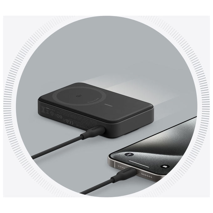 Anker 633 MagGo power bank magnetico wireless, 10000 mAh, compatibile MagSafe, ricarica rapida 15W, USB-C, nero