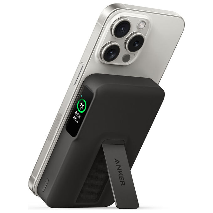 Anker 633 MagGo power bank magnetico wireless, 10000 mAh, compatibile MagSafe, ricarica rapida 15W, USB-C, nero