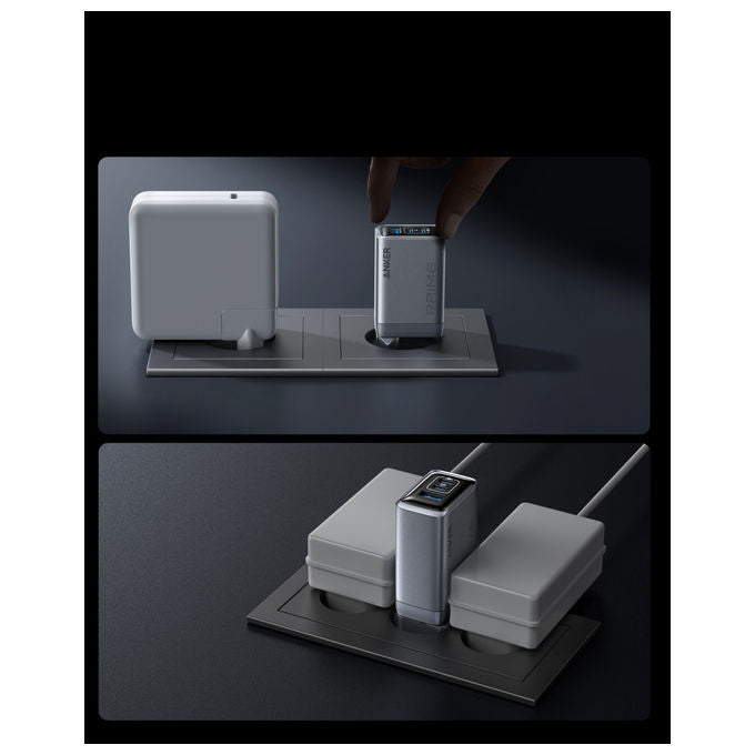 Anker caricabatterie Prime 100w GaN, 2 porte USB-C, 1 porta USB-A, ricarica rapida, 3 dispositivi, spina pieghevole, nero