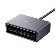 Anker Prime stazione di ricarica da tavolo 200W GaN, 4 porte USB-C, 2 porte USB-A, ricarica rapida, 6 dispositivi, nero