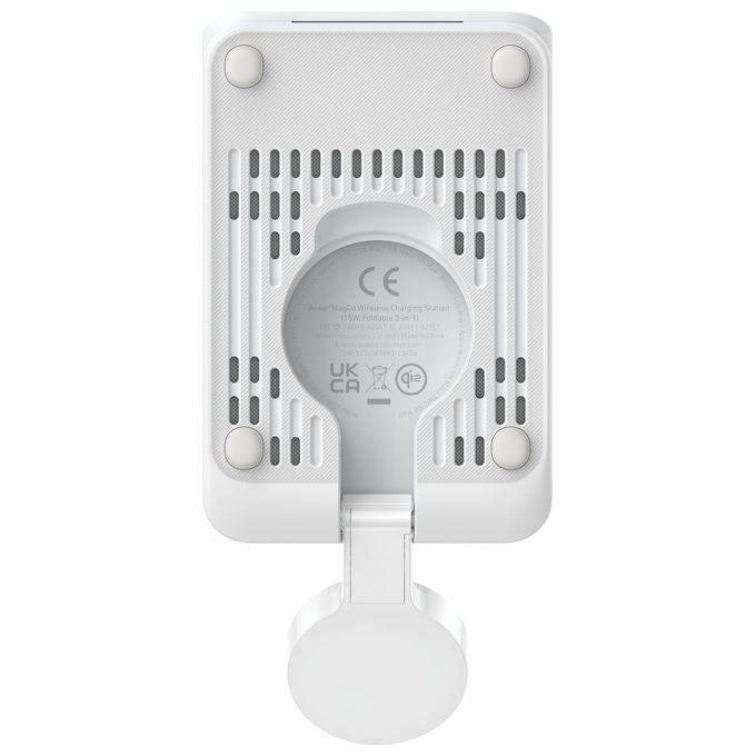 Anker B2557321 MagGo Caricabatterie Wireless 3 in 1 Pieghevole Qi2 15W iPhone Apple Watch AirPods colore Bianco
