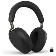 Jabra Evolve3 85 cuffie wireless over-ear, cancellazione attiva del rumore, Bluetooth 5.3, 25 ore di autonomia, ricarica wireless, certificazione Microsoft Teams, nero