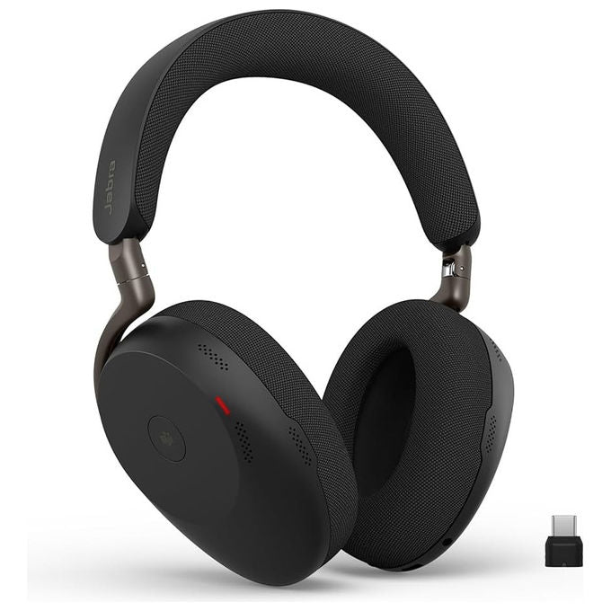 Jabra Evolve3 85 cuffie wireless over-ear, cancellazione attiva del rumore, Bluetooth 5.3, 25 ore di autonomia, ricarica wireless, certificazione Microsoft Teams, nero