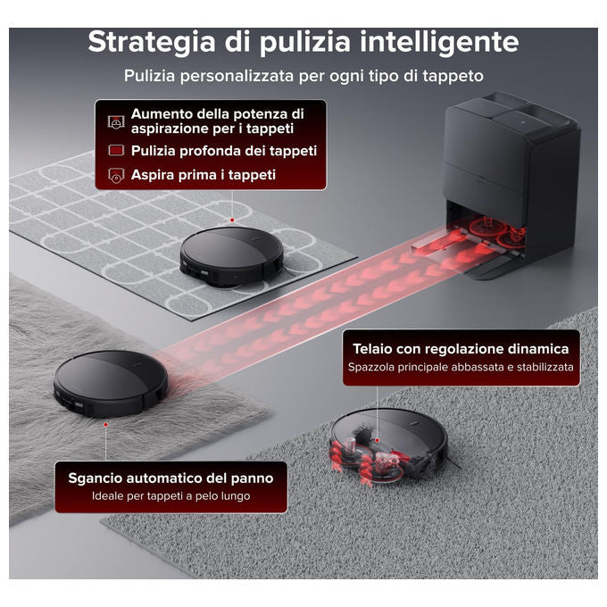 Roborock Saros 20X robot aspirapolvere e lavapavimenti, 36.000 Pa, supera ostacoli 8,8 cm, stazione RockDock, lavaggio mocio 100°C, nero