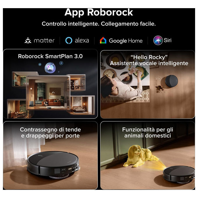 Roborock Saros 20X robot aspirapolvere e lavapavimenti, 36.000 Pa, supera ostacoli 8,8 cm, stazione RockDock, lavaggio mocio 100°C, nero