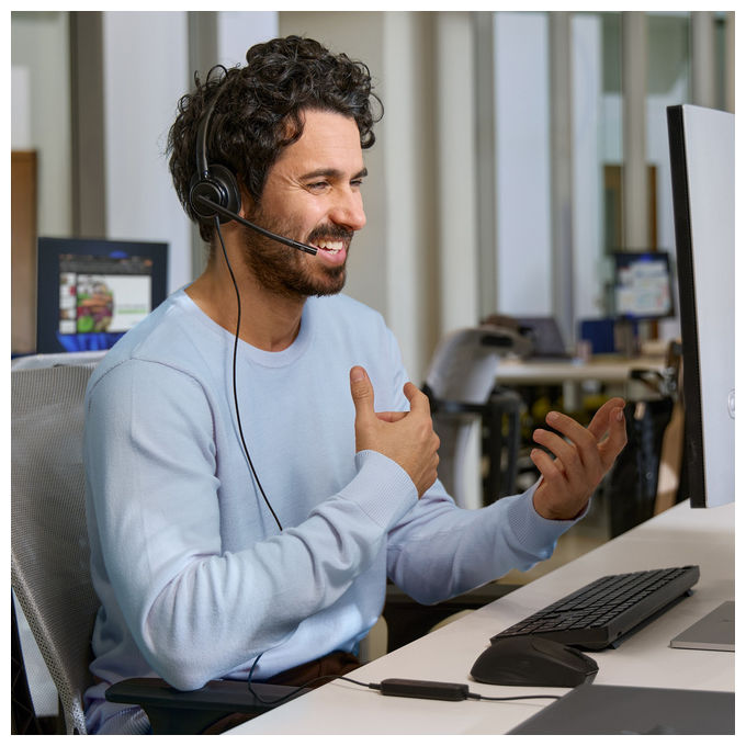 HP Poly Mission 425, cuffie cablate stereo USB, connessione USB Type-C e Type-A, compatibili Windows, macOS, nero