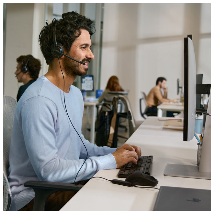 HP Poly Mission 425, cuffie cablate stereo USB, connessione USB Type-C e Type-A, compatibili Windows, macOS, nero