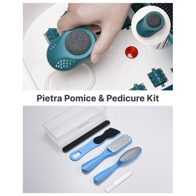 Renpho idromassaggiatore plantare R-X002, foot spa con riscaldamento, 22 rulli massaggianti, 3 modalita', kit pedicure incluso, verde
