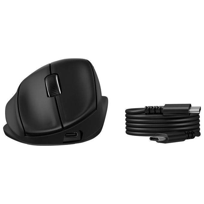 HP mouse ergonomico tilt 725M, wireless Bluetooth 2.4 GHz, silenzioso, ricaricabile, 7 pulsanti, nero