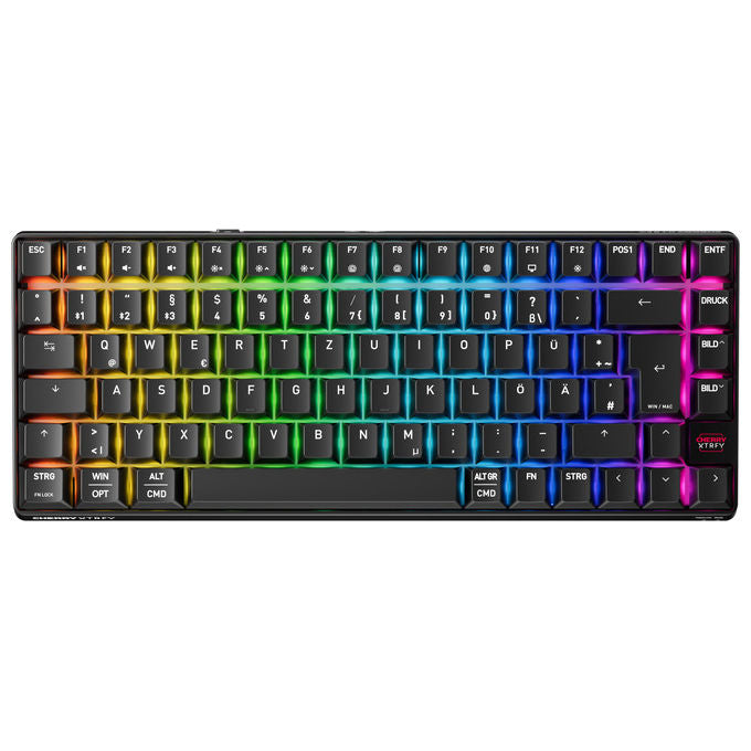 Cherry Xtrfy K33 Compact Wireless, tastiera gaming 75%, RGB, Bluetooth 2,4 GHz, IP54, layout tedesco, nera