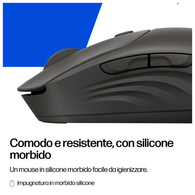HP mouse wireless silenzioso 405, ottico, ambidestro, Bluetooth 5.2, 1200 DPI, 5 tasti, batteria 24 mesi, nero