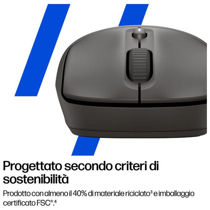 HP mouse wireless silenzioso 405, ottico, ambidestro, Bluetooth 5.2, 1200 DPI, 5 tasti, batteria 24 mesi, nero