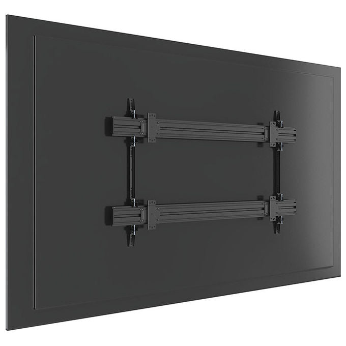 Multibrackets staffa fissa da parete per display, vesa fino a 1600x900 mm, portata 150 kg, nero, alluminio e acciaio, MB1007