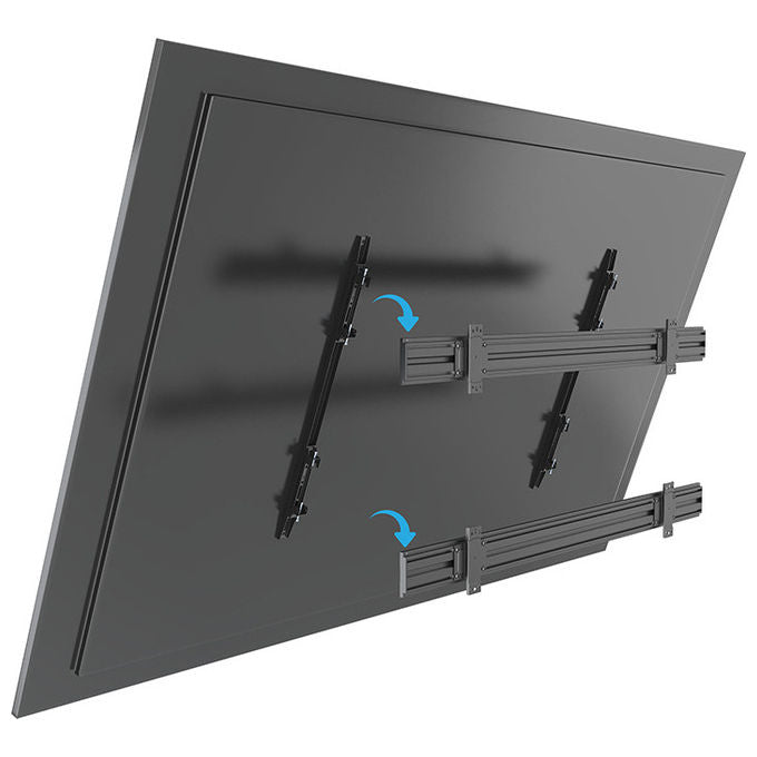 Multibrackets staffa fissa da parete per display, vesa fino a 1600x900 mm, portata 150 kg, nero, alluminio e acciaio, MB1007