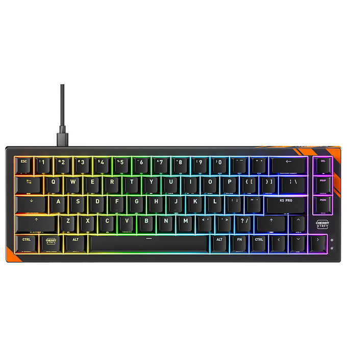 Cherry Xtrfy K5 Pro TMR Compact, tastiera gaming meccanica 65%, switch magnetici MK Crystal, polling rate 8000 Hz, hot swap, RGB, layout US