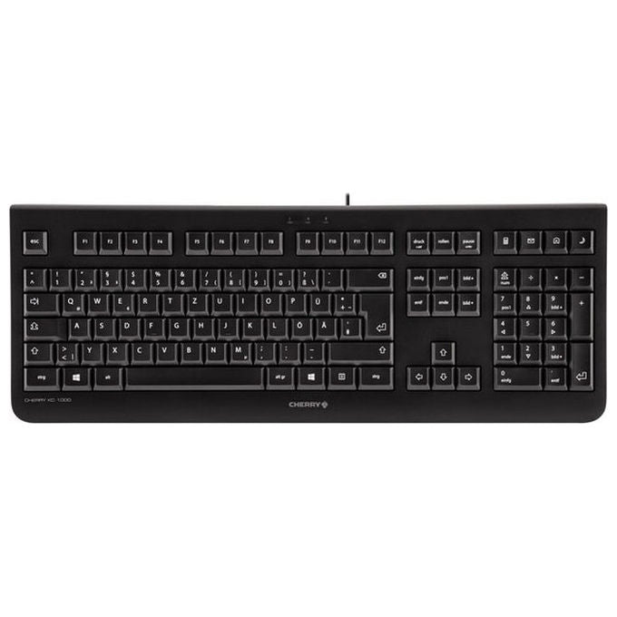 Cherry KC 1000, tastiera cablata full size, USB, QWERTY spagnolo, tasti silenziosi, tastierino numerico, nero