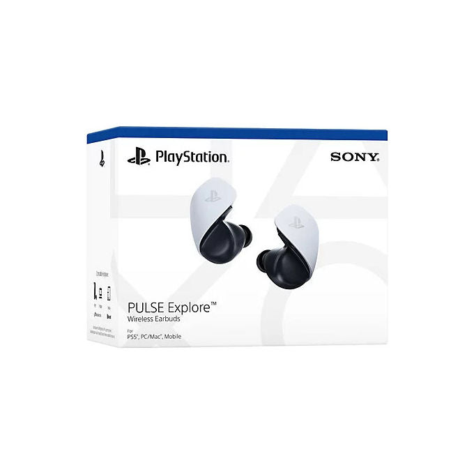 Sony PULSE Explore, auricolari wireless gaming in-ear, Bluetooth, ANC, audio 3D, microfono IA, PS5 PC Mac, nero bianco