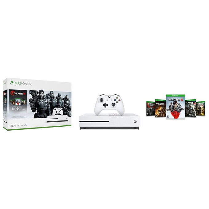 Microsoft Xbox One S, console 1TB, bundle con Gears 5 e Fifa 20, pronta all'uso