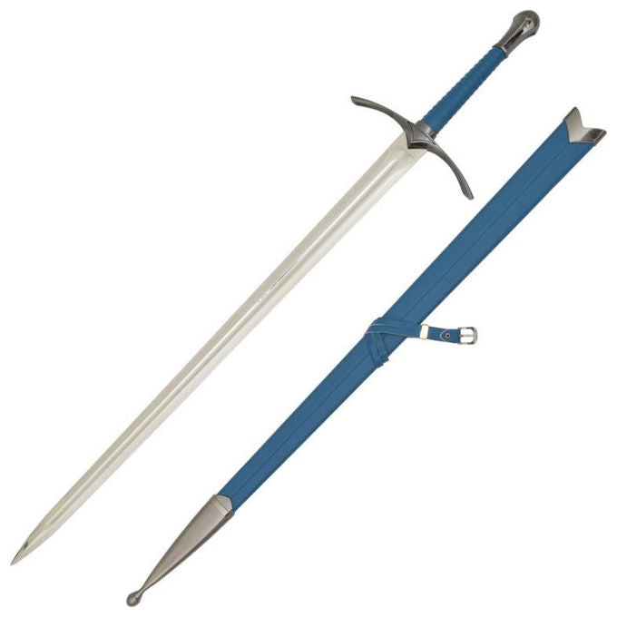 Spada ornamentale Glamdring di Gandalf, Il Signore degli Anelli, replica non affilata, lama in acciaio, 117 cm, modello ZS085