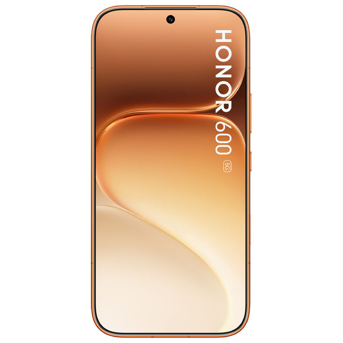Honor 600 smartphone, 6.57'' AMOLED 120Hz, Snapdragon 7 Gen 4, 8 GB RAM, 256 GB, 200 MP, 5G, 6400 mAh, arancione